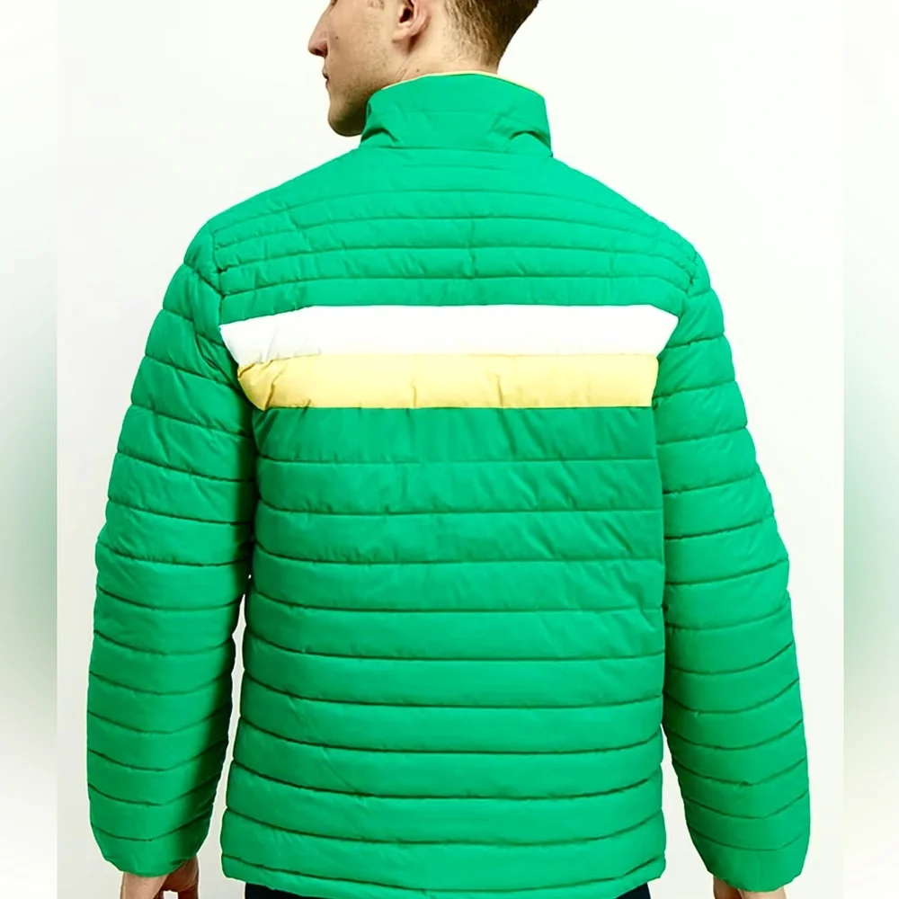 IZOD Mock Neck Quilted Puffer Jacket NEW Size XL Green